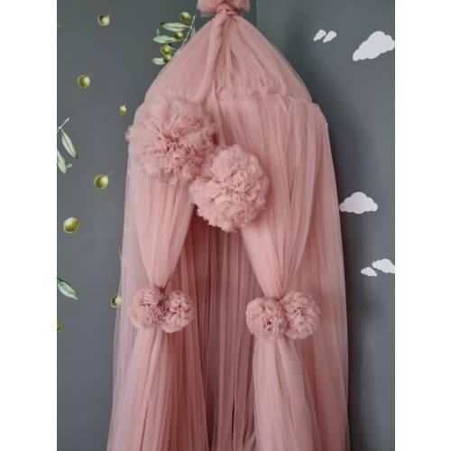 Light Blush Princess baldachin ONLY, Baby bed curtains, Hanging Ceiling crib canopy, pink play tent, Nursery girl decor, crib decor playroom