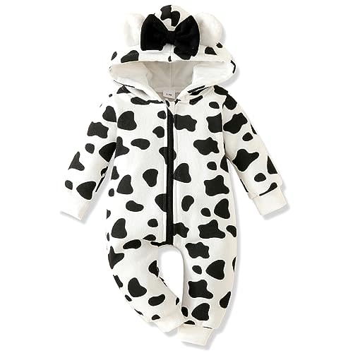 AMAWMW Newborn Baby Girl Winter Outfit Hooded Jumpsuit Infant One Piece Romper Baby Warm Snowsuit Clothes Gifts Set