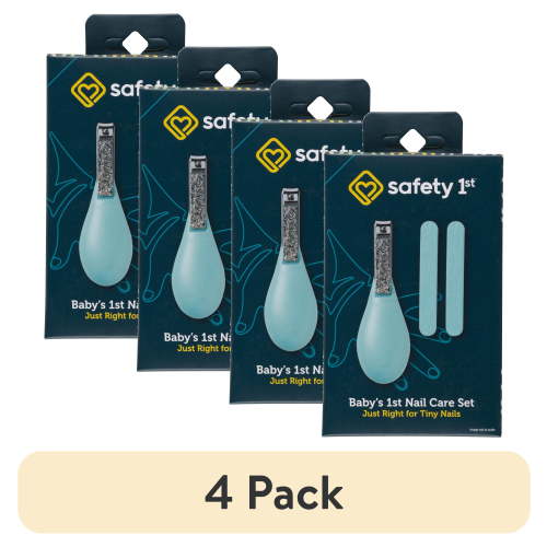 (4 pack) Safety 1st Baby's 1st Nail Care Clipper Emery Board Set, Sea Stone Aqua, Infant
