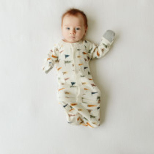 Goumi Kids 24hr Convertible Sleeper Baby Gown - Affirmations, 0-3 M