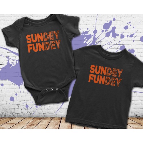 SunDEY FunDEY Sunday Funday Infant One-Piece Romper Bodysuit and Toddler T-shirt, Last Minute Gift For Kid,Kids And Baby Clothing,Fall Style