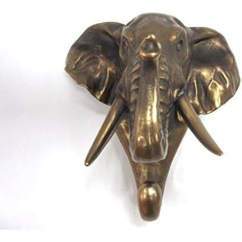 Pacific Giftware Wild Animal Head Single Wall Hook Hanger Animal Shape Rustic Faux Bronze Decorative Wall Sculpture (Elephant)