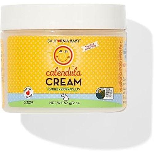 California Baby Calendula Cream | Ultra-Soothing Baby Face Cream | 100% Plant-Based | Organic Calendula + Aloe Vera | Lavender Scent | Baby Lotion For Sensitive Skin | Allergy Friendly | 2 oz / 57g