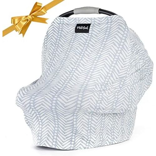 Milk Snob Original 5-in-1 Cover - Added Privacy for Breastfeeding, Baby Car Seat, Carrier, Stroller, High Chair, Shopping Cart, Lounger Canopy - Newborn Essentials, Nursing Top, Soho