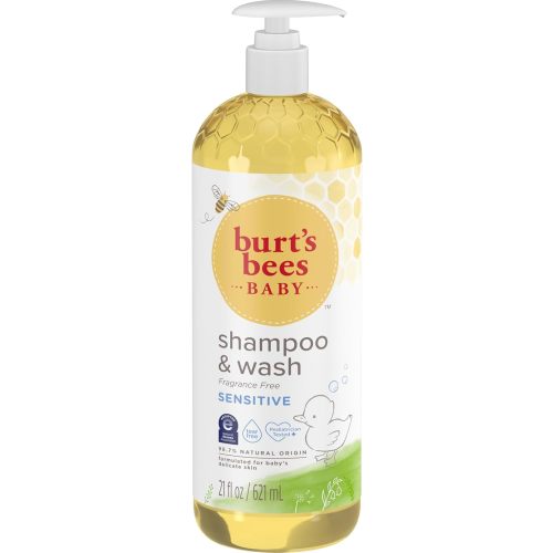 Burt's Bees Christmas Gifts, Baby Sensitive Shampoo and Wash, Fragrance Free, Tear Free, Pediatrician Tested, 98.9% Natural Origin, 21 Fluid Ounces