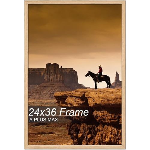 A PLUS MAX 24x36 Picture Frame Natural Light Weight Wall Mount