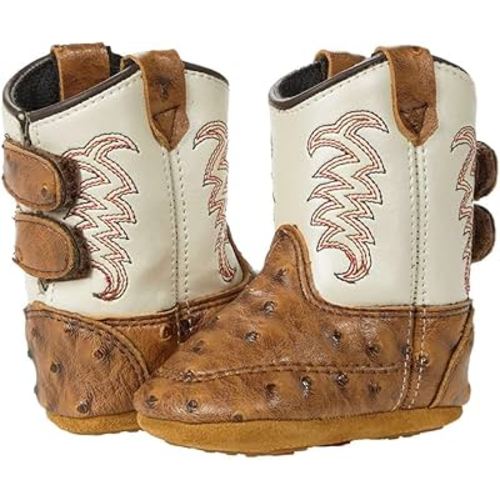 Old West Unisex-Baby Poppets Leather Boots with Velcro Closure
