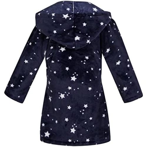Boys' Hooded Bathrobe- Stars