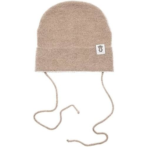 Single-Layer Knit Baby Winter Hat - Merino, Cashmere Wool Baby Beanie for Newborn 0-12 Months - Infant Hat - Soft Beige, Pink