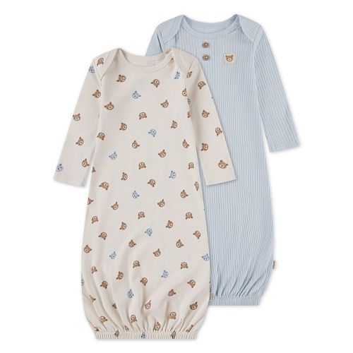 Newborn Baby Boys Huggies Babywear® 100% Organic 2-Pack Layette Gowns with Bears