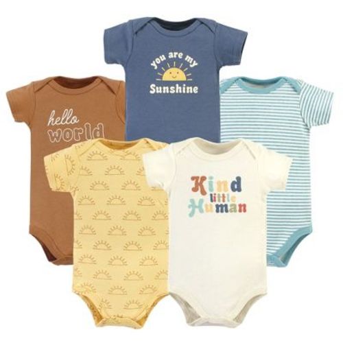 Hudson Baby Cotton Bodysuits, Kind Human 5 Pack, Preemie