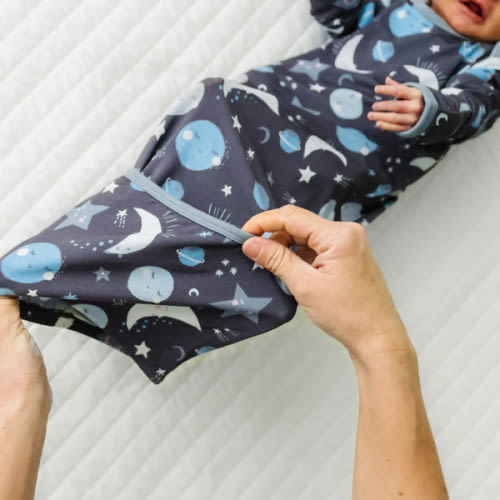Blue To the Moon & Back Infant Gown - Little Sleepies