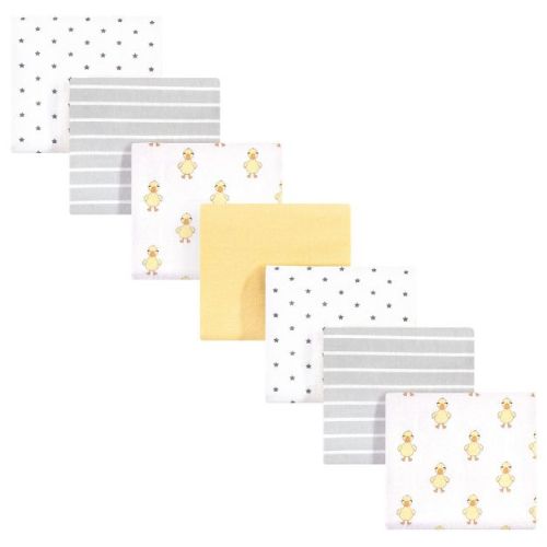 Hudson Baby Infant Boy Cotton Flannel Receiving Blankets Bundle, Duck, One Size