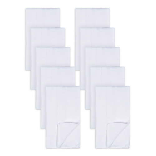 Gerber 10 Pack Prefold White Cloth Diapers - 14" x 20" Newborn Diapers – Soft, Absorbent 3-Ply 100% Cotton