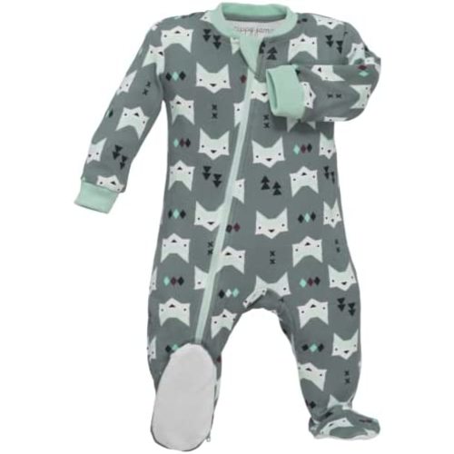 ZIPPYJAMZ Baby Sleepers, Organic GOTS Cotton, Footed Pajamas with Inseam Zipper