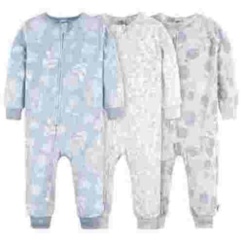 Gerber Baby and Toddler Girls Footless Fleece Pajamas, 3 Pack, Sizes 12 Months - 5T