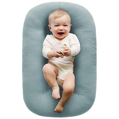 Baby Lounger, Baby Lounger, Baby Lounger for Newborn 0-24 Months Baby Lounger Pillow (Green,93x45cm/36.6x17.7in)