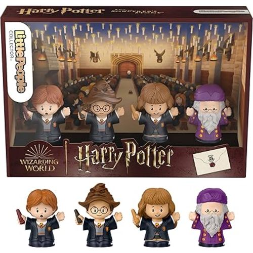 Little People Collector Harry Potter and The Sorcerer’s Stone Movie Special Edition Set for Adults & Fans, 4 Figures in Display Package