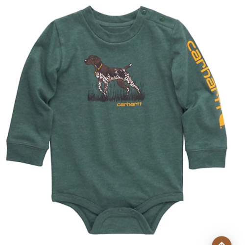 Carhartt Baby Boys' Dog Long-Sleeve Bodysuit