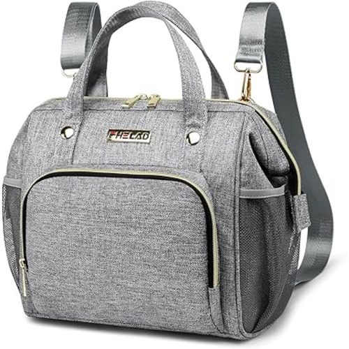 Small Diaper Bag Tote Diaper Backpack Crossbody, Toddler Diaper Bags Waterproof Multi-Function Newborn Baby Stylish Mini Tote Maternity Bags Travel Backpacks with Insulated Pockets, Gray