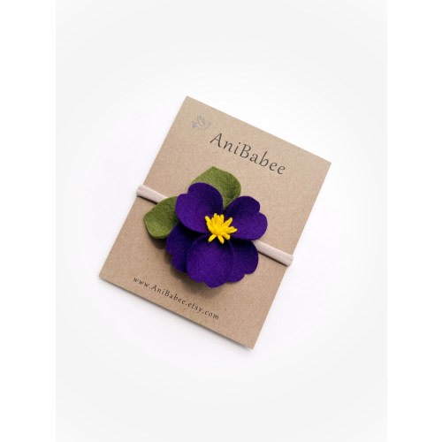 Violet Headband, Felt Flower Headband, Flower Headband, Flower Headband, Baby Headband, Newborn Headband, Infant Headband, Flower Headband
