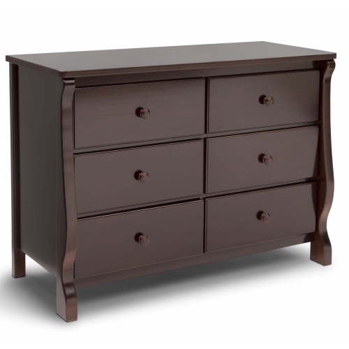 Delta Children Universal 6 Drawer Dresser with Interlocking Drawers - Greenguard Gold Certified, Dark Chocolate