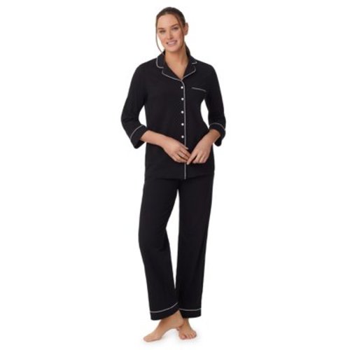 Aria 3/4 Sleeve 100% Cotton Notch Collar Pajama Set with Pockets, Women's Sizes S- 4X