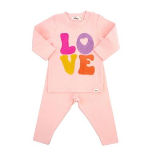 Girls' Cotton Candy Love Terry Applique 2-Piece Set - Baby