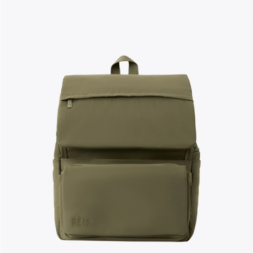 BÉIS 'The Ultimate Diaper Backpack' in Olive - Green Backpack Diaper Bag