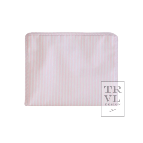 TRVL: Roadie Medium - Pimlico Stripe Pink Zip Pouch