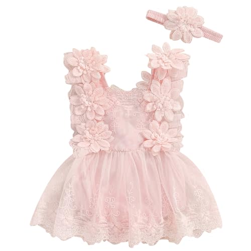 Mubineo Baby Girl Summer Clothes Lace Romper Skirt Dress Princess Outfits Sleeveless Flower Newborn Outfit