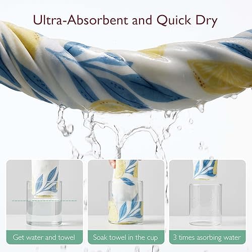 Momcozy Baby Hooded Towel, 2 Pack Baby Towel Set, Super Soft Bath Towel with Original Design, Shower Gifts for Infant, Toddler (28 X 28 Inch, Lemon Leaves)