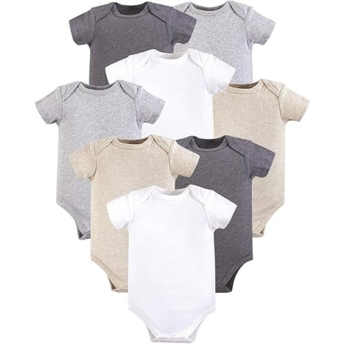Hudson Baby Unisex Cotton Bodysuits, Heather Gray, 3-6 Months