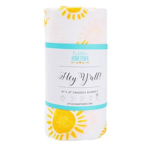 Hey Y'all! Swaddle Baby Muslin Swaddle Receiving Blanket Soft Bamboo Cotton Blend