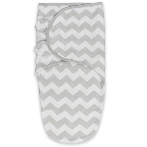 Comfy Cubs Swaddle Blankets Sleep Sack Velcro for Baby Girl & Boy 1 Pack, Small 0-3 Months, Gray Chevron Pattern