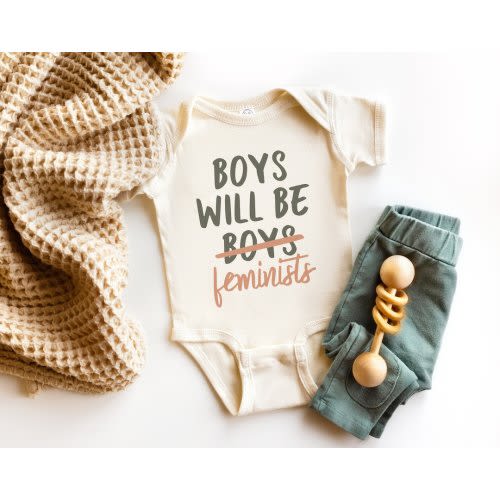 Boys Will Be Feminists, Feminist Bodysuit, Little Feminist, Gender Neutral Baby Clothes, Newborn Boy Gift, Infant Jumpsuit, Baby Boy Romper
