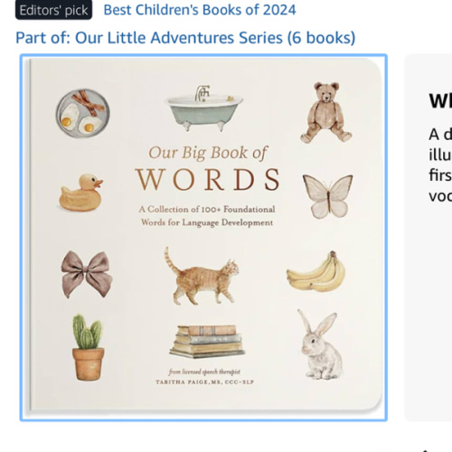 Our Big Book of First Words: A Collection of 100+ Foundational Words for Language Development (Tabitha Paige Children's Book Series)