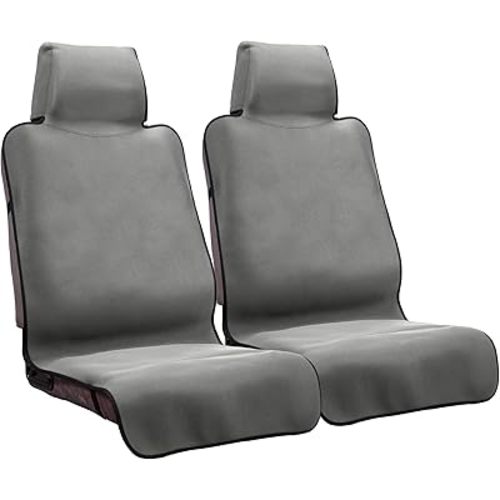 Waterproof Seat Cover,2PCS Upgraded Neoprene Sweat Carseat Protector, Perfect for Universal Anti-Slip Car Truck SUV Seat, Ideal for Surfing Yoga Gym Workout, Gray