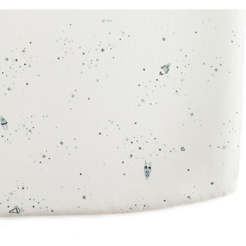 Rocketman Crib Sheet, White - Pehr | Maisonette