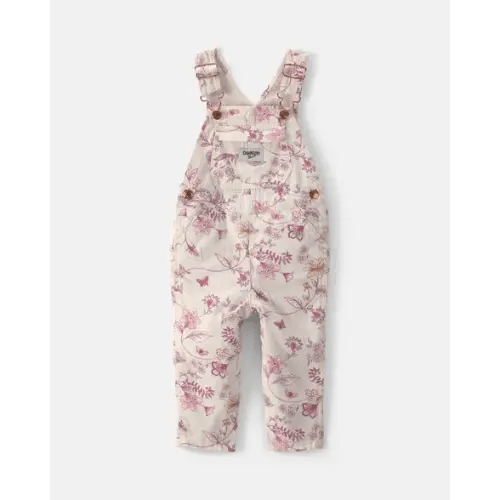 Baby Girl Floral Overalls - Ivory - OshKosh B'gosh | Carter's