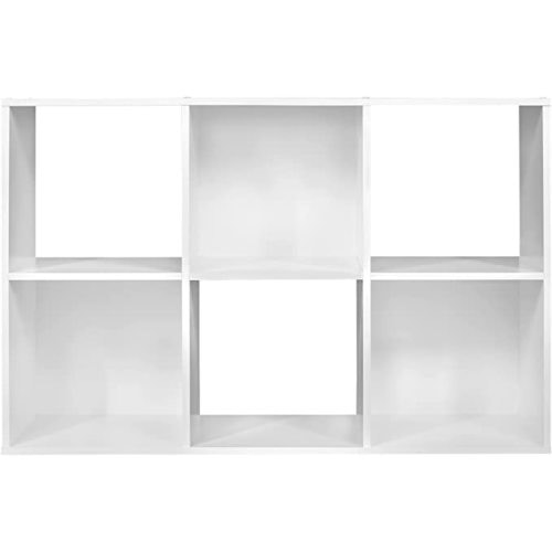 Closetmaid Decorative Home Stackable 6 Cube Cubeicals Organizer Storage Bookcase, with Hardware for Office, Home and Closet, White