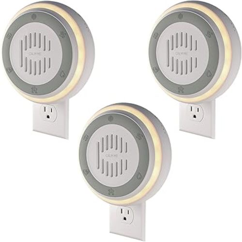 (3 Pack) Wall Outlet Plug in White Noise Sound Machine for Office Privacy, Sleep Therapy, Meditation & Noise Canceling, Sound Machine for Baby, Nursery & Adults with 20 Soothing Natural Sounds.