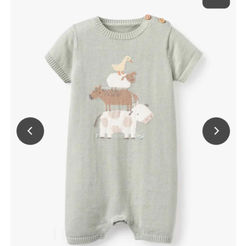 Elegant Baby On The Farm Knit Shortall Romper