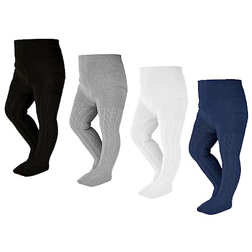 EPEIUS Baby Girl Tights Thick Cable Knit Leggings Stockings Cotton Pantyhose for Newborn Infant Toddler 3/4/5/6 Pack