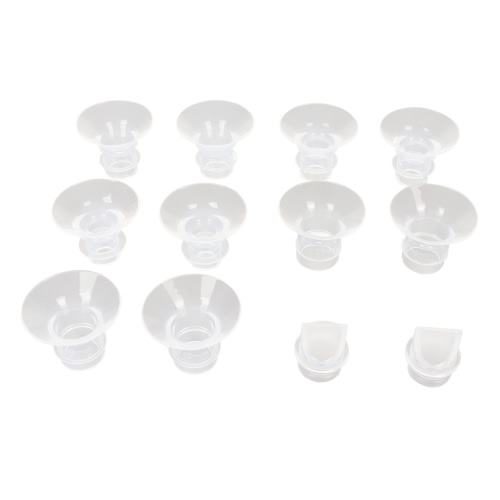 10pcs Breast Pump Flange Inserts Wearable Breast Pump Silicone Flange with Duckbill Valve 13mm 15mm 17mm 19mm 21mm