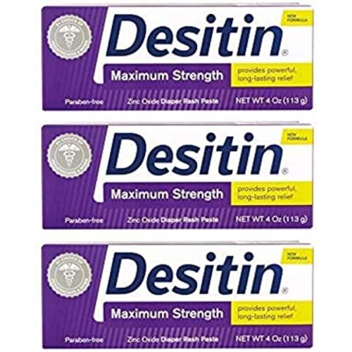 Desitin Maximum Strength Diaper Rash Paste 4 oz tube (Pack of 3)