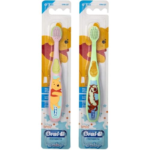 Oral-B Baby Manual Toothbrush, Pooh Characters, 0-3 Years Old, Extra Soft (Characters Vary) - Pack of 2