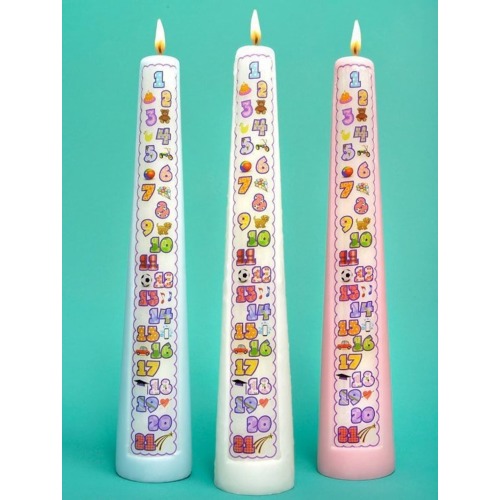 1-21 Year Contemporary Countdown Birthday Candle