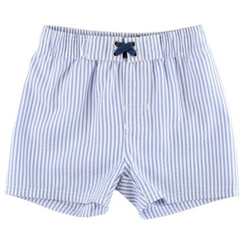 RuggedButts Periwinkle Blue Seersucker Swim Trunks - Periwinkle Blue Seersucker, Size : 6-12 Months