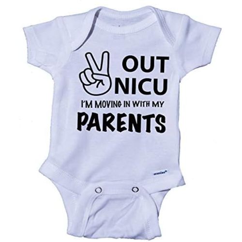 Ink Trendz Peace Out NICU I'm Going Home With My Parents NICU Baby Onesie NICU Graduate